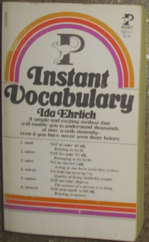 INSTANT VOCABULARY By Ida Ehrlich *Excellent Condition*