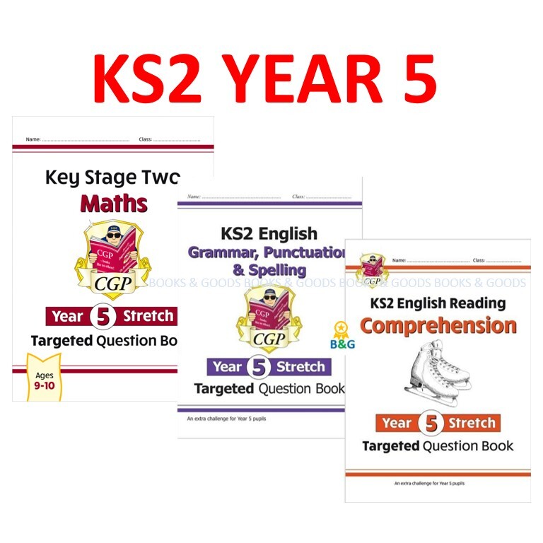 KS2 Year 5 Maths English Targeted Question Books with Answer Stretch Ages 9-10