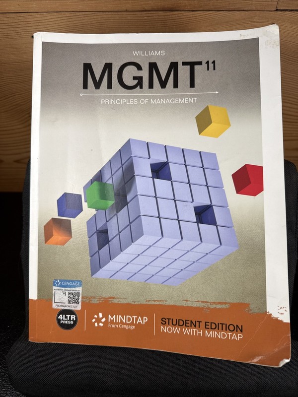 Mgmt 11e: Principles of Management by Chuck Williams 2018 PB, Cengage, Book Only