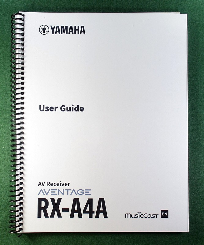 Yamaha RX-A4A Instruction Manual: Full Color 412 Pages & Protective Covers!