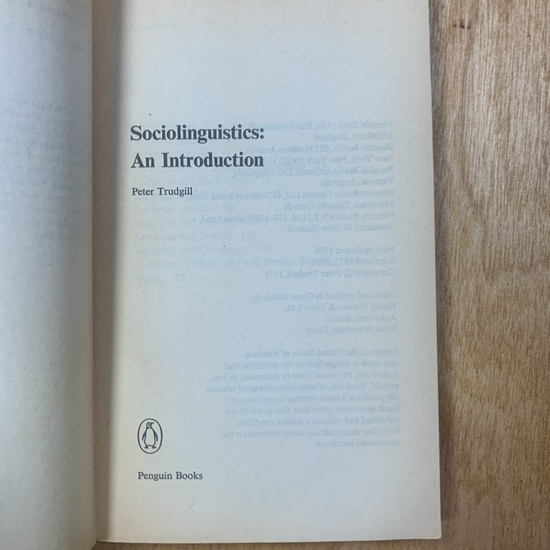 Sociolinguistics : An Introduction by Peter Trudgill (1975, Trade Paperback) gallery
