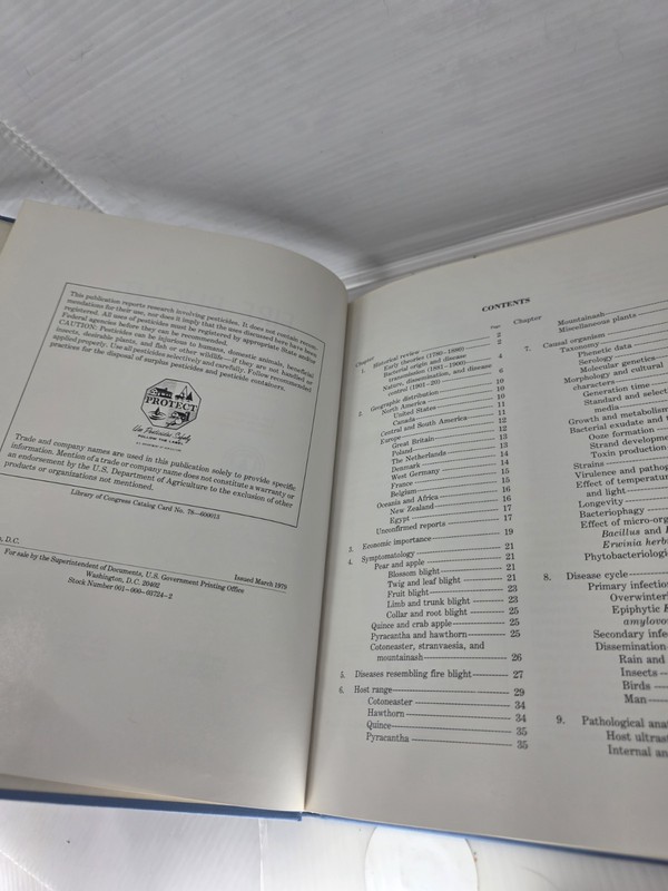 Fire Blight Bacterial Disease Rosaceous Plants USDA Agriculture Handbook 510... gallery