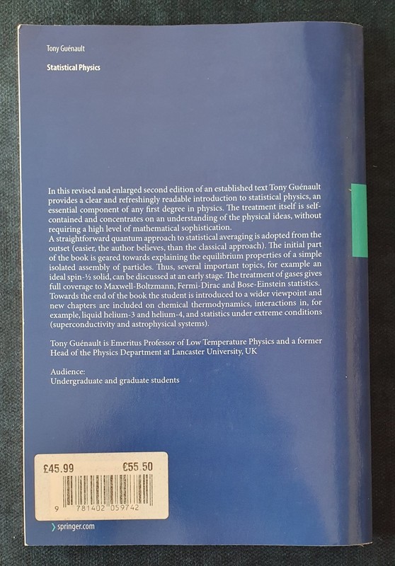 Statistical Physics by Tony Guenault (Second and Enlarged Edition) - Very good gallery