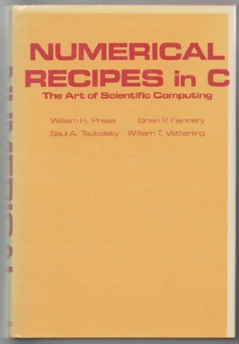 NUMERICAL RECIPES IN C By W. H. Press & B. P. Flannery – Hardcover **Mint**