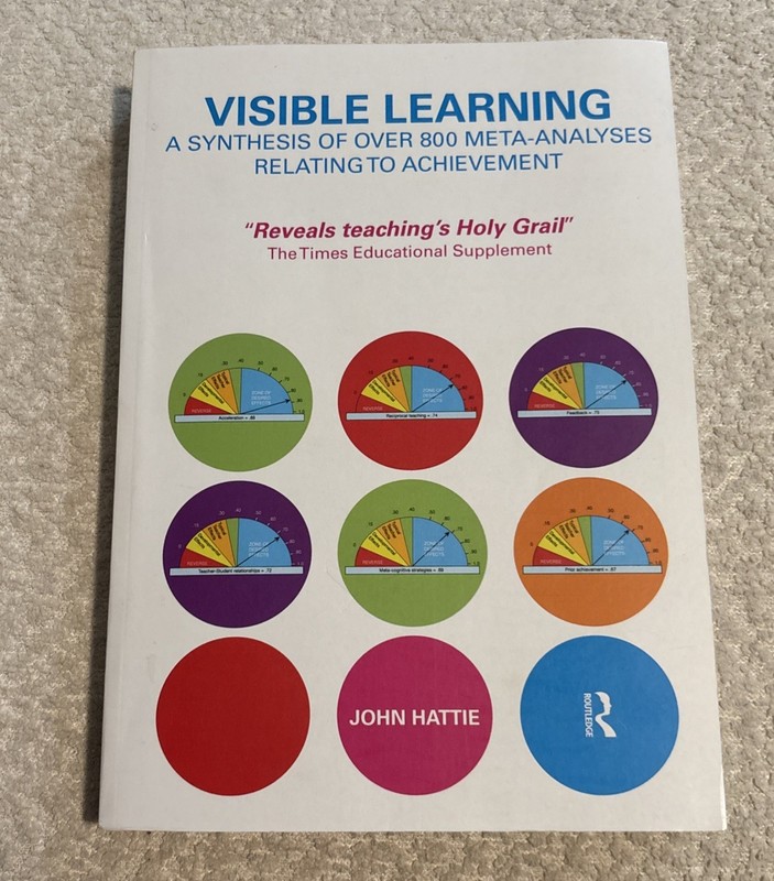 Visible Learning : A Synthesis of over 800 Meta-Analyses Relating to Achievement
