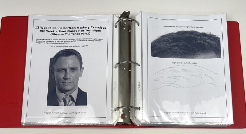 Pencil Portrait Mastery 12-Week Course Binder How-To Draw Guide Realism Drawing gallery