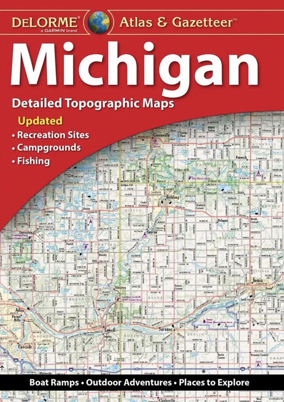 2003 Michigan Atlas & Gazetteer DeLorme Publishing Detailed Topographical Maps
