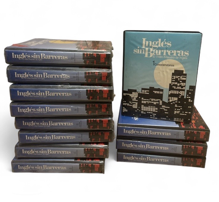 Ingles Sin Barreras Set 1-12 VHS Tape, Exercises And More Sealed Learn English