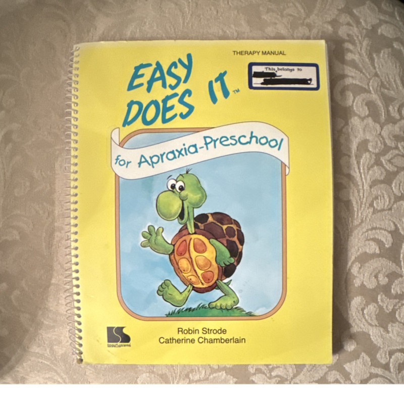 LinguiSystems Easy Does It for Apraxia Preschool Spiral Illustrated Strode Cham…