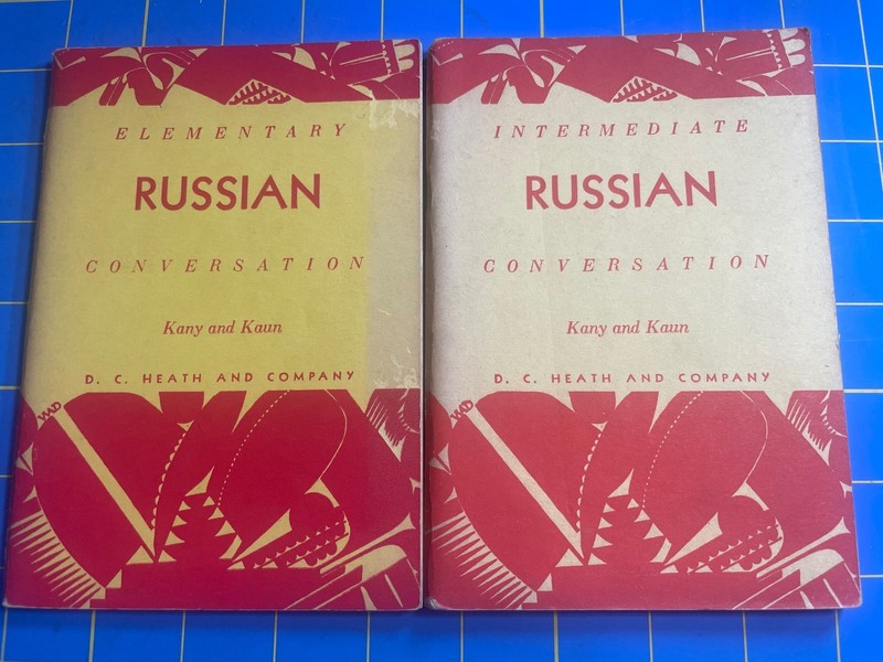 Kany Kaun Elementary & Intermediate Russian Conversation 2-Vol 1944 D C Heath