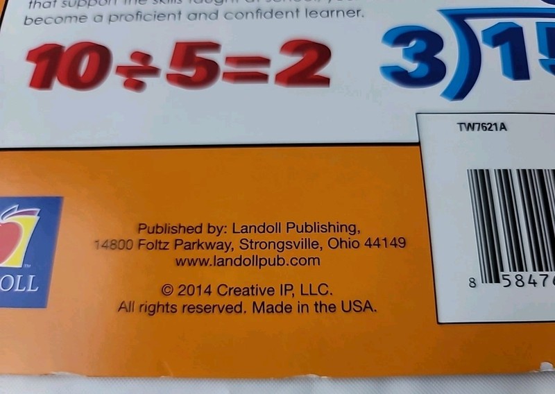 Common Core Landoll Division Math Skill Workbook Third Grade Educational New gallery