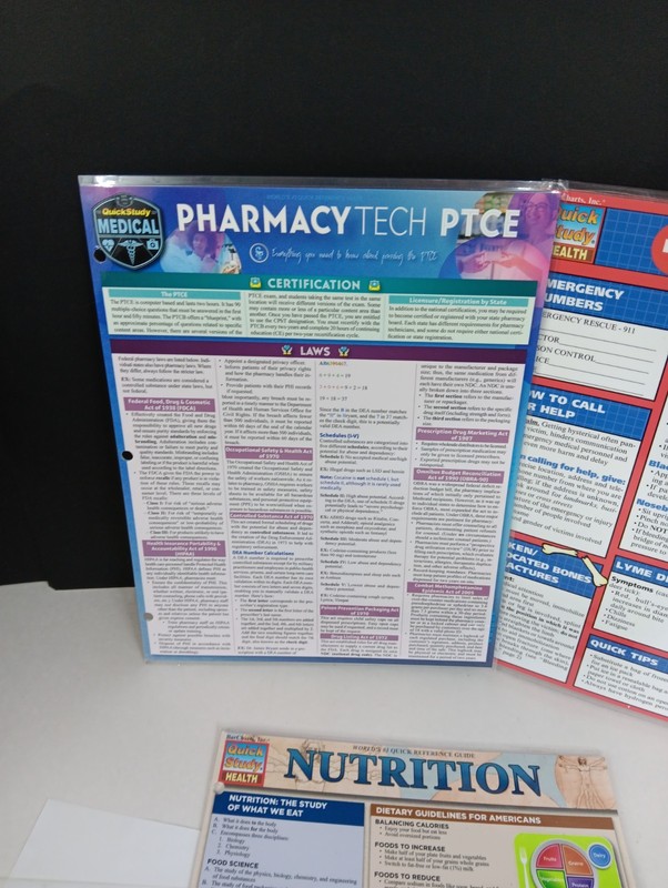 7 Medical BarChartsTri-Fold Quick Study Laminated Academic Guide Lot- gallery