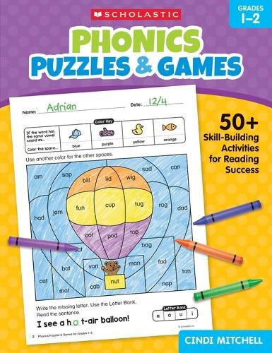 Cindi Mitchell Phonics Puzzles & Games for Grades 1-2 (Paperback)