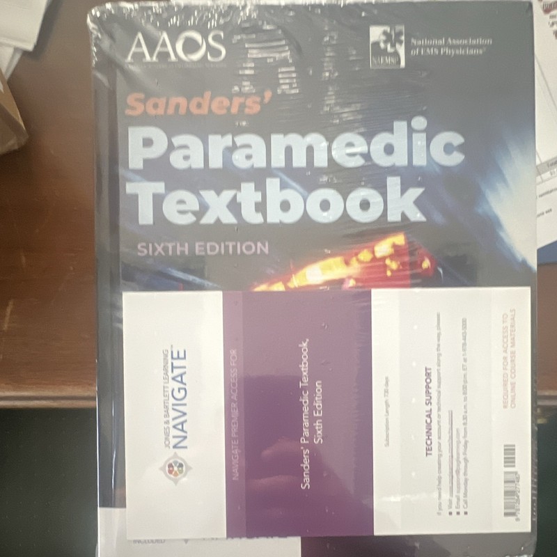 Jones & Bartlett Sanders’ Paramedic Textbook 6th Ed Hardcover + Premier Access.