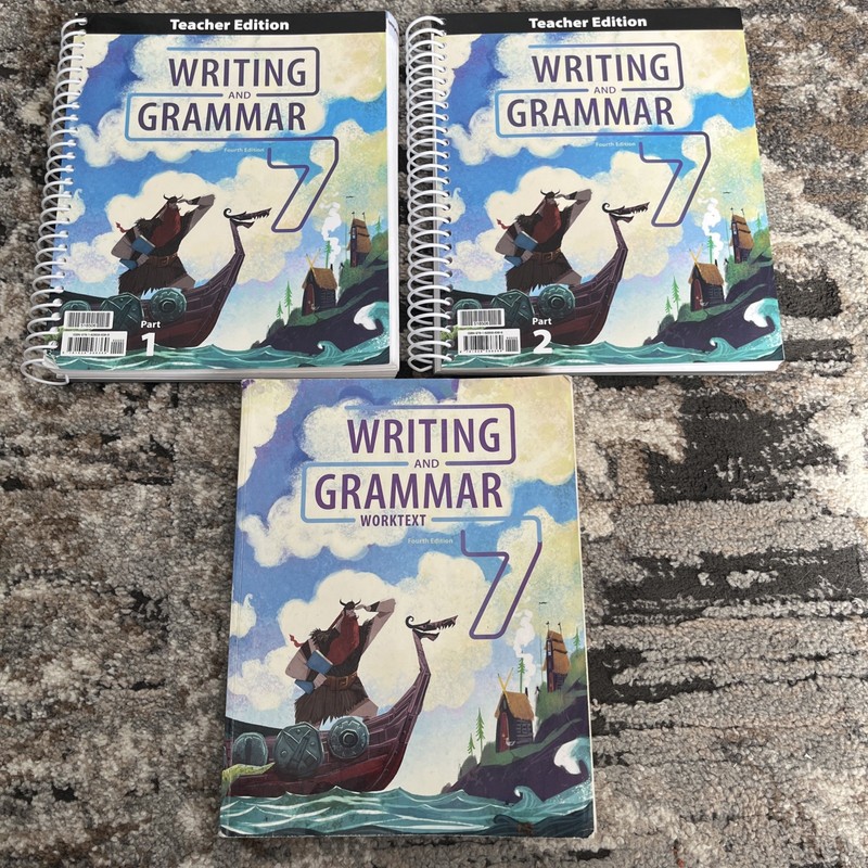 BJU Press Writing & Grammar 7 Teacher Part 1 & 2 w/ Student Worktext 4th Edition