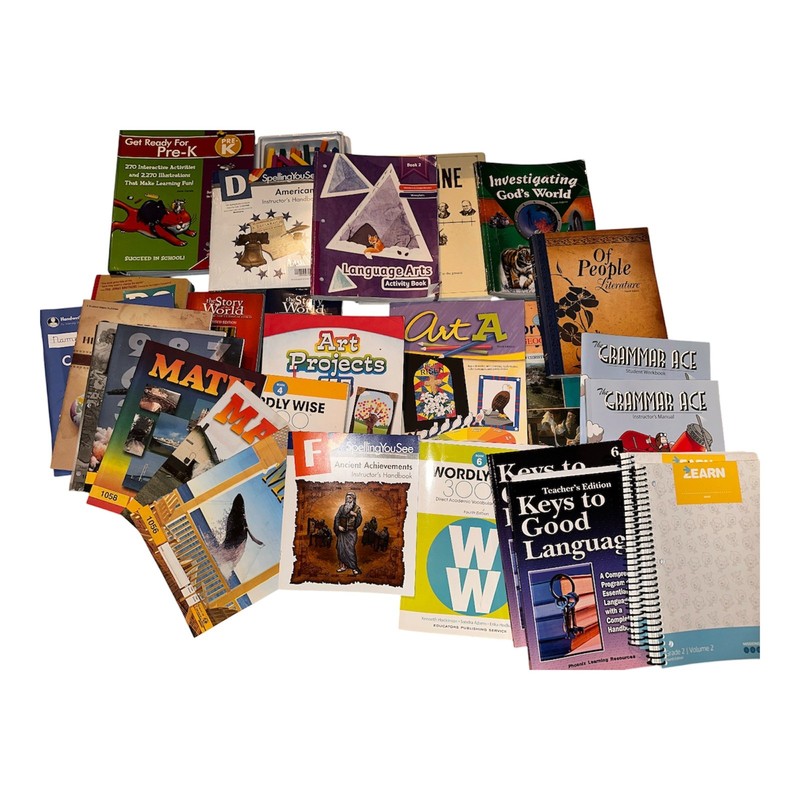 25+ Lot of mixed homeschool books preowned