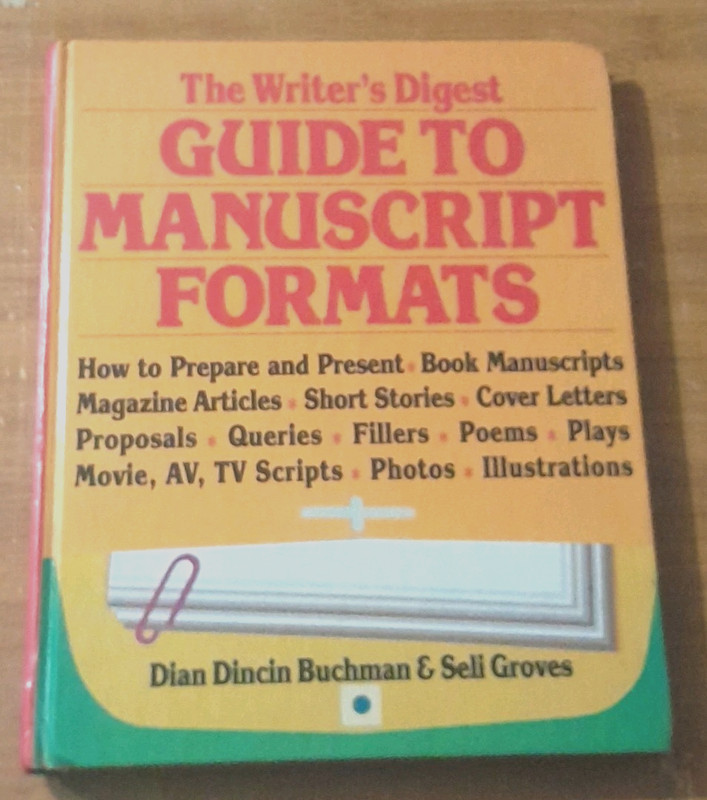 THE WRITER’S DIGEST TO MANUSCRIPT FORMATS (Hardcover, 1987) – Writing/Reference