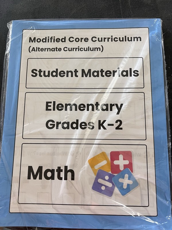 Student Materials, Modified Core Curriculum, Elementary Grades K-2, Math