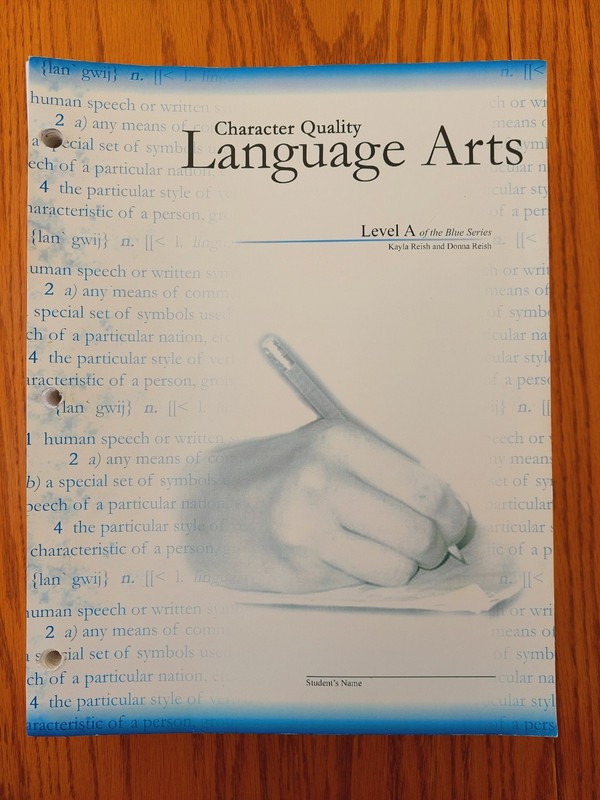 Character Quality Language Arts CQLA by Donna Reish, Level A, Blue Series