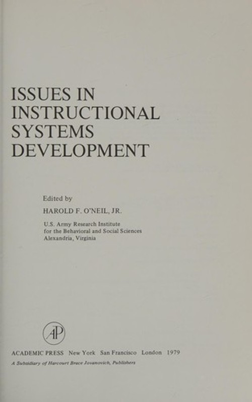 Issues in Instructional Systems Development Hardcover