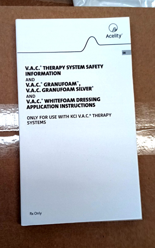 V.A.C Therapy System Safety Information And V.A.C Granuform Instruction Book NEW