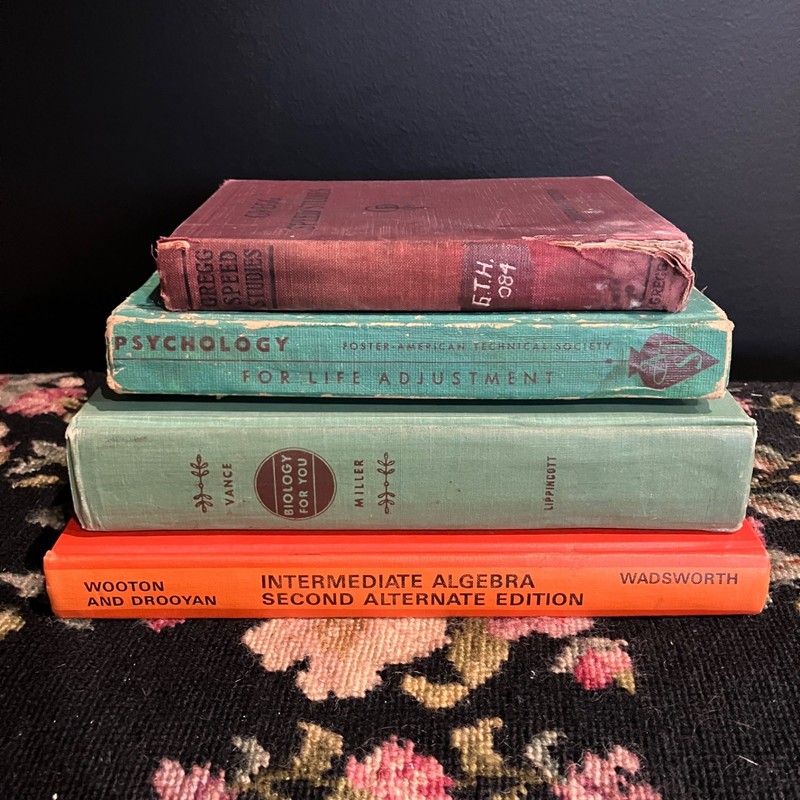 Lot of 4 Vintage Textbooks 1920s 40s 50s 60s Books Resell Education Mid-century
