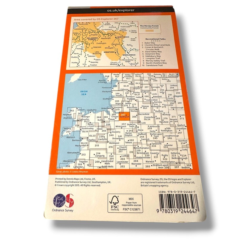 Northwich & Delamere Forest 267 Explorer Map Ordnance Survey Digital Download gallery