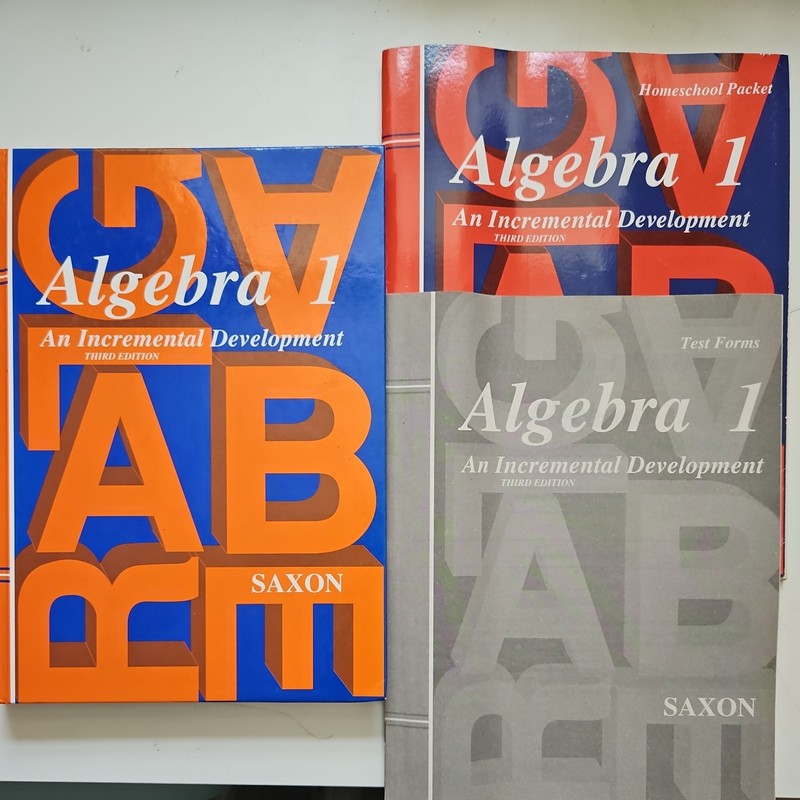 Saxon ALGEBRA 1 Set - Text, Homeschool packet, Test Forms - EXCELLENT CONDITION