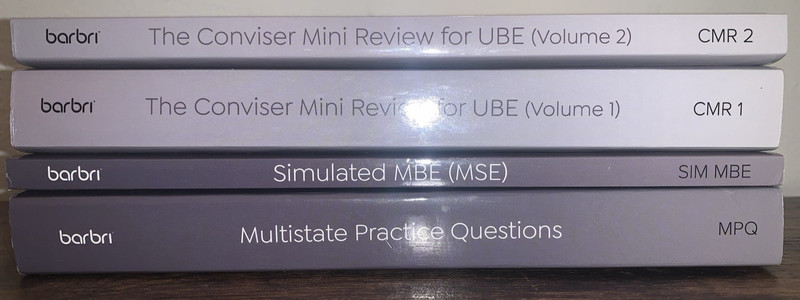 2024 Barbri Bar Exam Review 4 Book Set UBE Conviser Multistate Practice Question