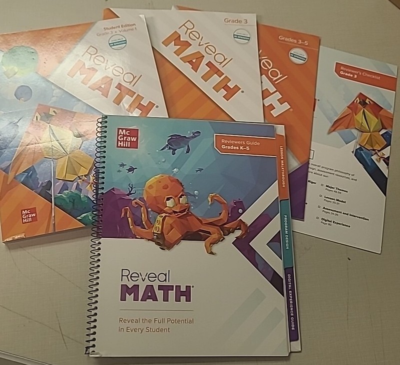 McGraw Hill Reveal Math Grade K-5 reviewers,3 Grade Student Edition & Samplers