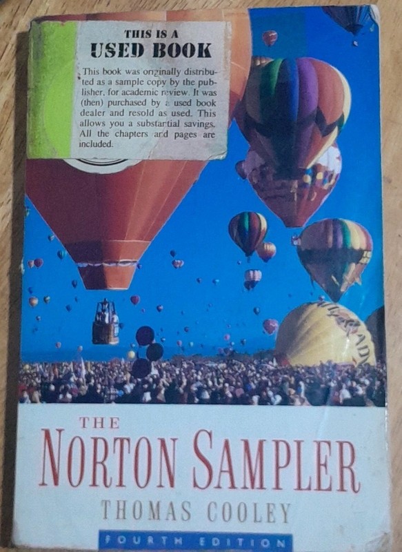 THOMAS COOLEY – The Norton Sampler (Trade Paperback, 1993) – Fourth Edition