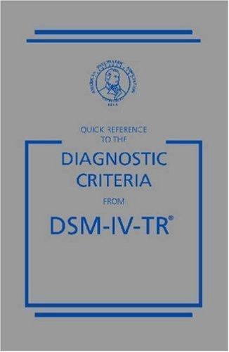 Quick Reference to the Diagnostic Criteria f- paperback, Association, 0890420262