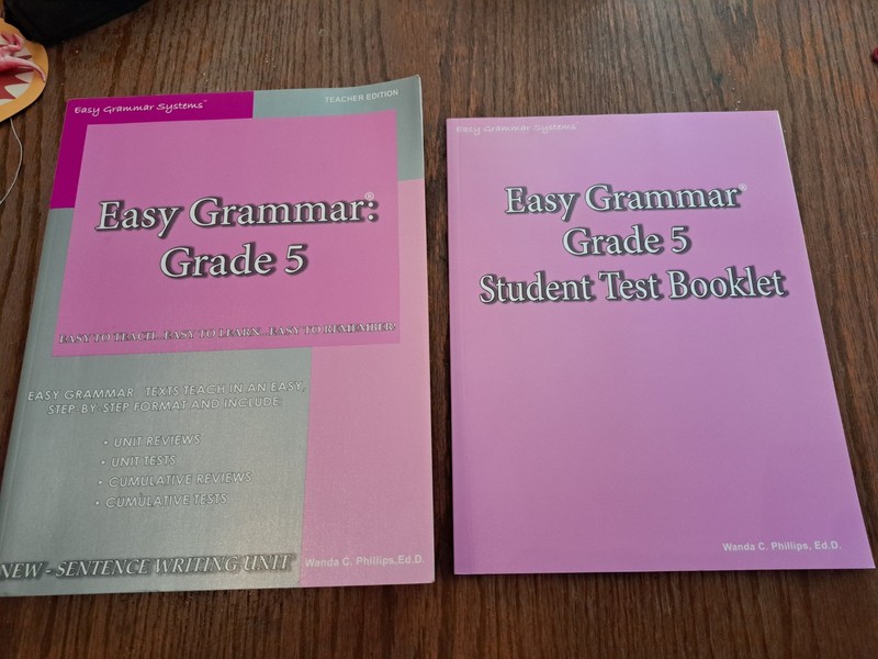Lot 2 Easy Grammar Grade 5 Teacher Edition/Student & Test Booklet homeschool NEW