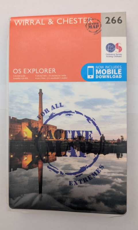 OS Explorer 266, Active. Wirral & Chester. Weatherproof + download code (2012v)