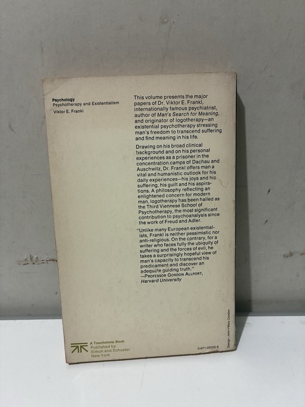 Psychotherapy and Existentialism – Viktor E Frankl PBCK 1967 6th Print - Good gallery