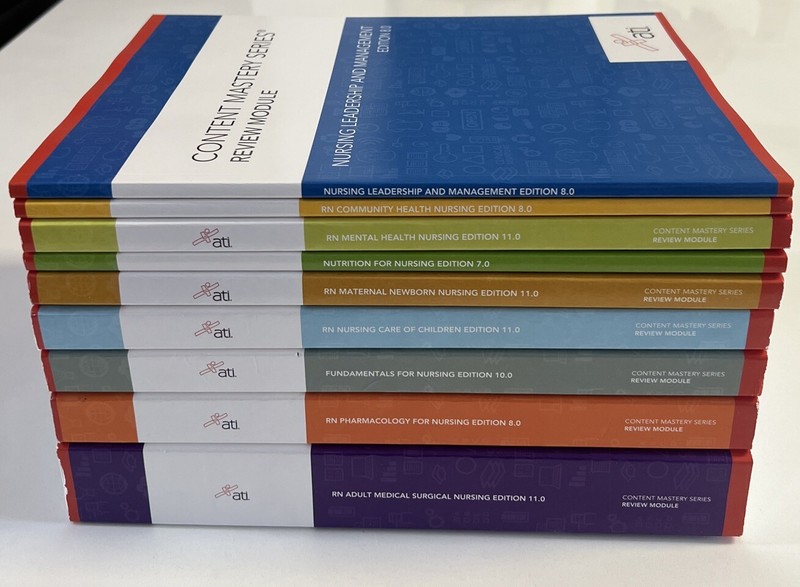 *ATI Content Mastery Series Review Modules SET 9 Books Study Test RN Nursing