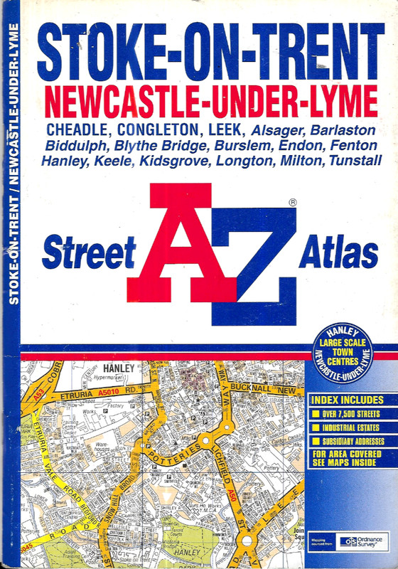 AZ Street Atlas STOKE – on – TRENT Cheadle Congleton Leek and surrounding area