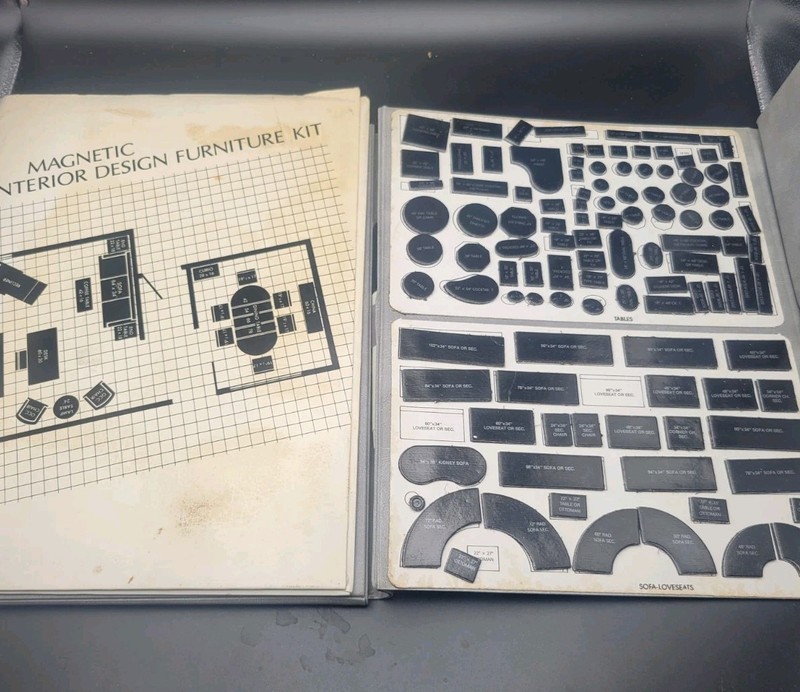 Vintage Magnetic Room Furniture Planning Kit Interior Home Design Set