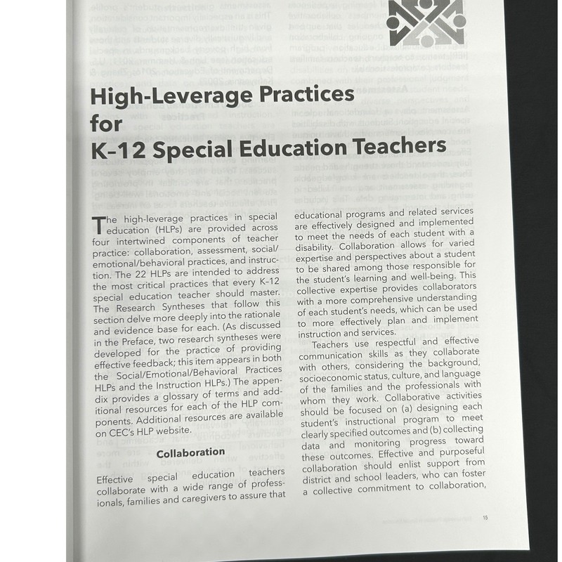High-Leverage Practices in Special Education McLeskey 2017 Paperback 1st Edition gallery