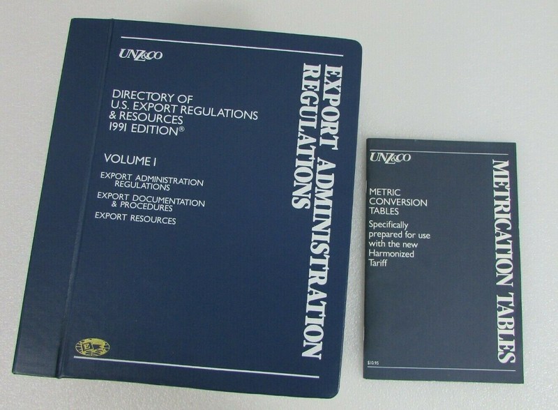 UNZ & CO. Directory Of U.S. Export Regulations & Resources 1991 Edition Vol. I