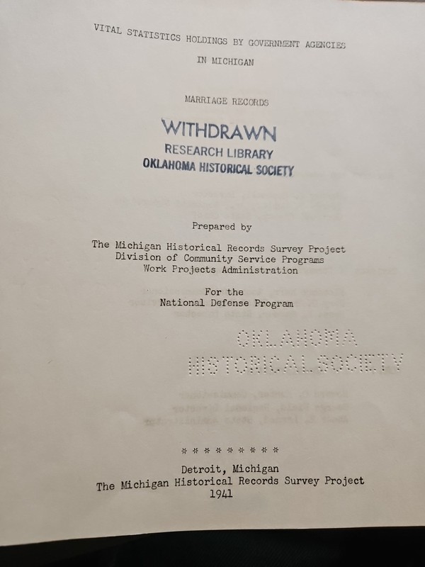 3 Vital Statistics Bks Holding By Gov in Mich Birth Records Marriage 1941 P3