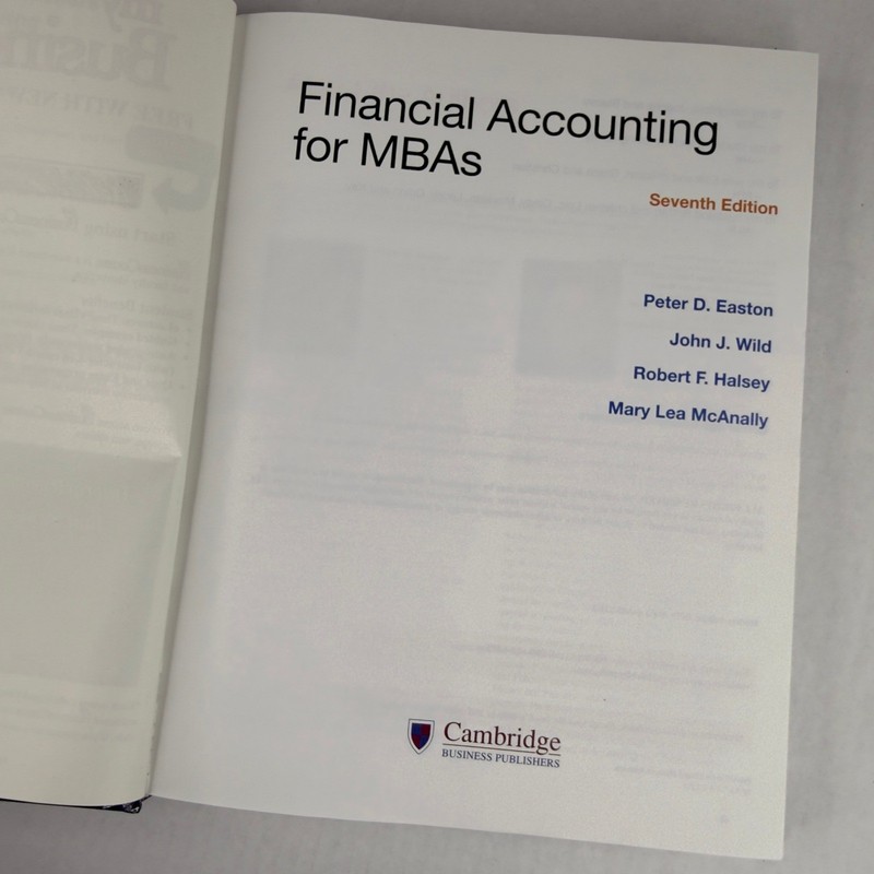 Financial Accounting for MBAs 7th Edition Easton Wild Halsey McAnally Hardcover gallery