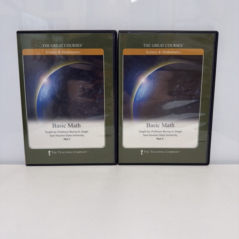 The Great Courses Basic Math by Murray Siegel (DVD ) 6 DVD Set Part 1 & 3