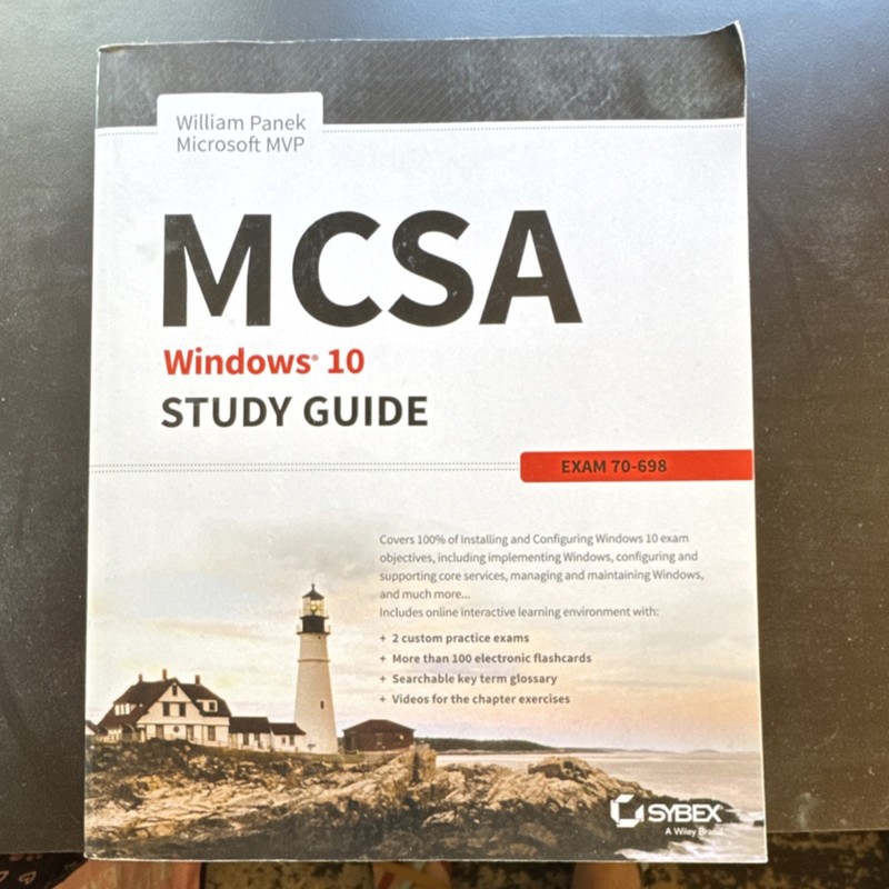 MCSA Windows 10 Study Guide Exam 70-698 by William Panek Sybex Book English