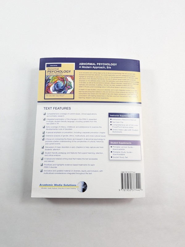 Abnormal Psychology A Modern Approach 3rd Edition 2023 PB Academic Media gallery