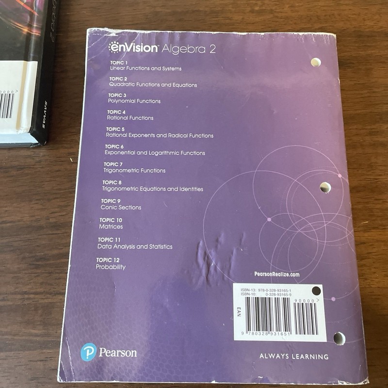 enVision Algebra 2 Savvas Textbook With Student Companion Workbook gallery