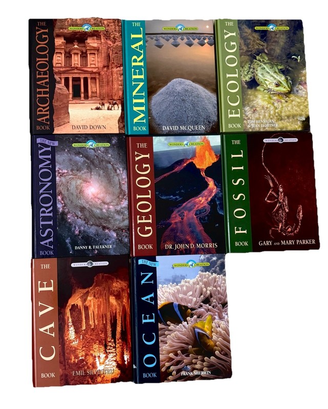Wonders of Creation Science Book Lot 8 Vol Archaeology Geology Ocean Cave Fossil