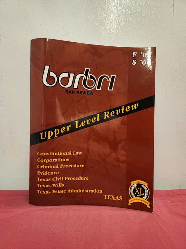 Barbri Bar Review Upper Level Review Texas Legal Prep Study