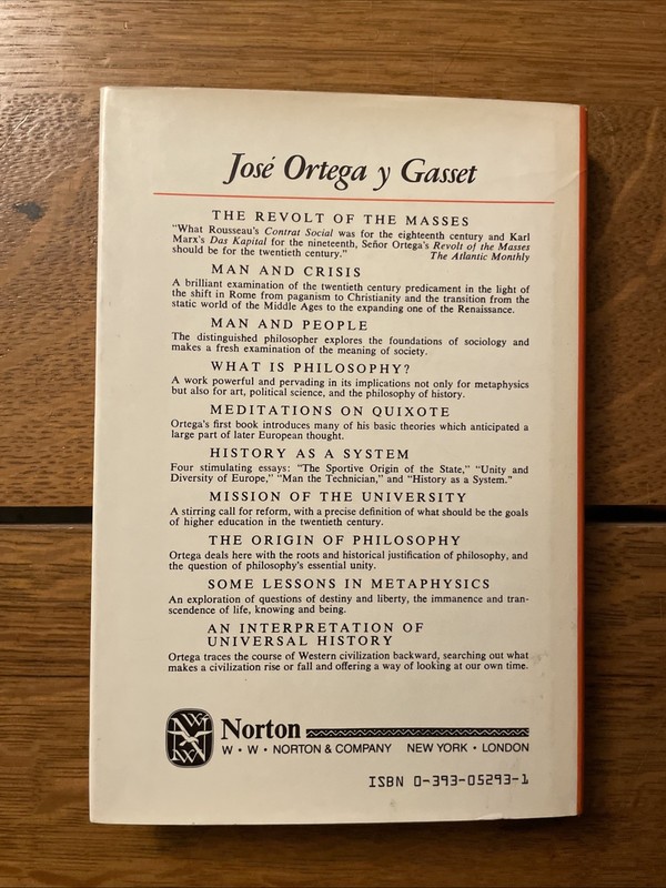 José Ortega Y Gasset: Meditations On Quixote HCDJ 1963 Norton gallery