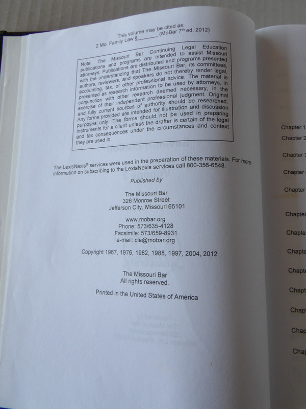 The Missouri Bar Family Law 7 Edition Two Volumes Black Letter Law For Attorneys gallery